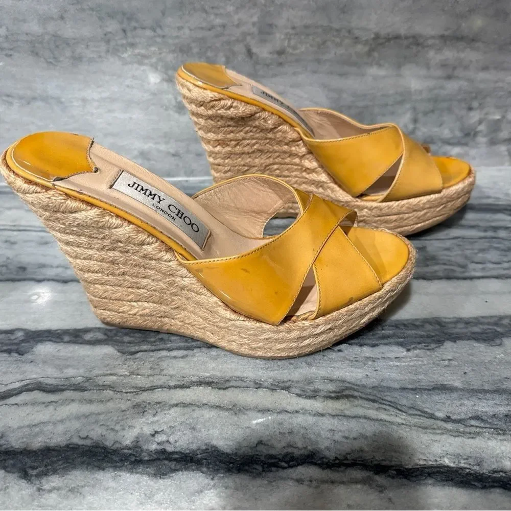 Jimmy Choo Authentic Patent Leather Espadrilles‎ with COA